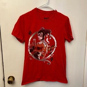 Batman Harley Quinn Adult T-shirt Red Size Small